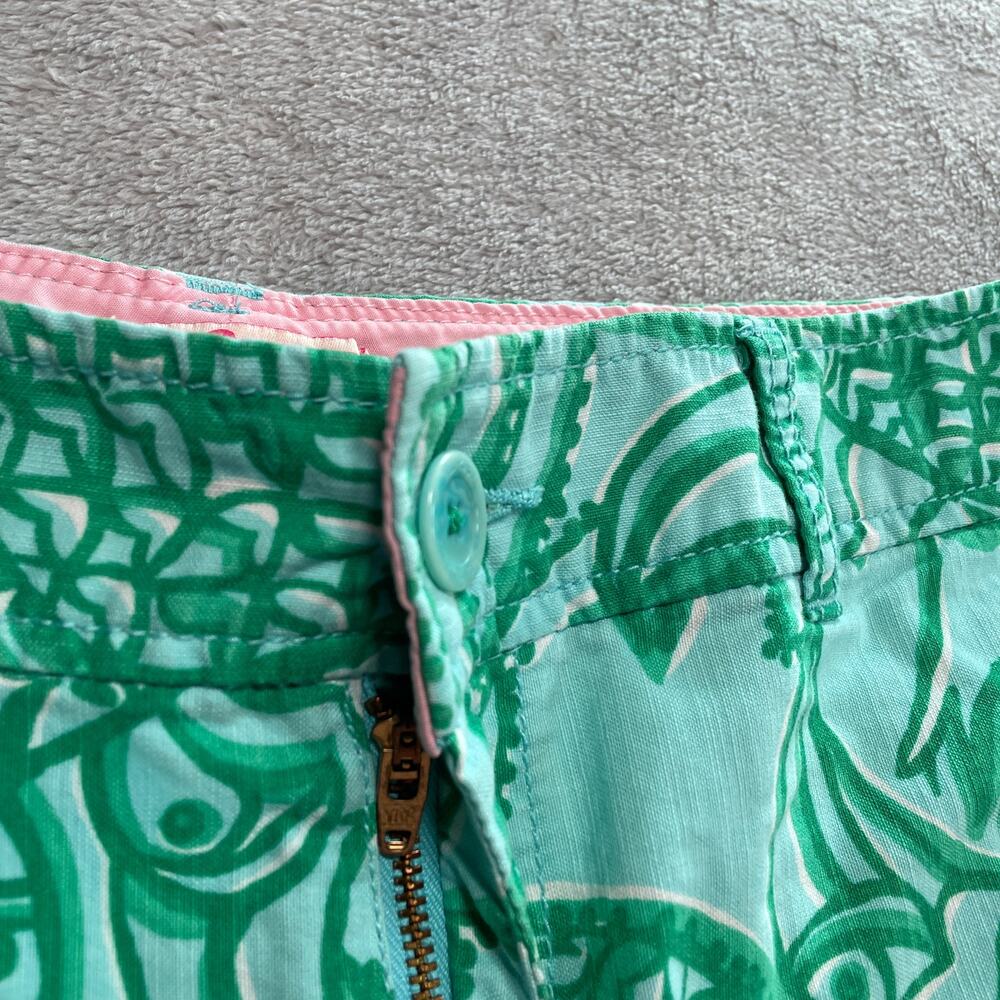Lilly Pulitzer Shorts Womens Medium Green Originals Toucan Tango Tropical Print - Picture 6 of 8